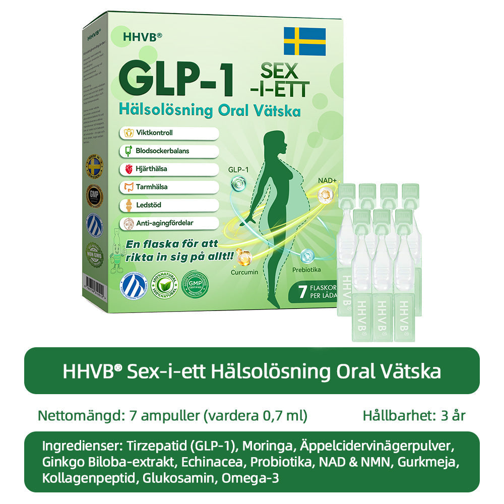 Officiell butik | 𝐇𝐇𝐕𝐁® 𝐆𝐋𝐏-𝟏 𝐒𝐈𝐗-𝐈-𝐄𝐓𝐓 Hälsolösning Oral Vätska 🍎🍎 (En dos varje dag – synliga resultat på bara 7 dagar) ⚡ För fetma, hjärt-kärlhälsa, diabetes, sömnapné, ledproblem och mer