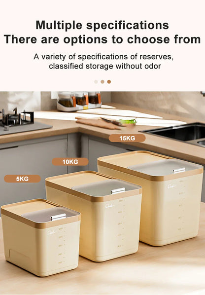 10KG Storage Container – Sealed Cereal, Pet Food, Rice, or Flour  Dispenser with Buckle